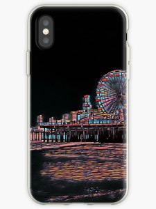 Stained Glass Santa Monica Pier iPhone Case by Christine aka stine1 on Redbubble