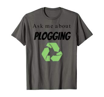 Ask me about Plogging T-Shirt with recycling symbol