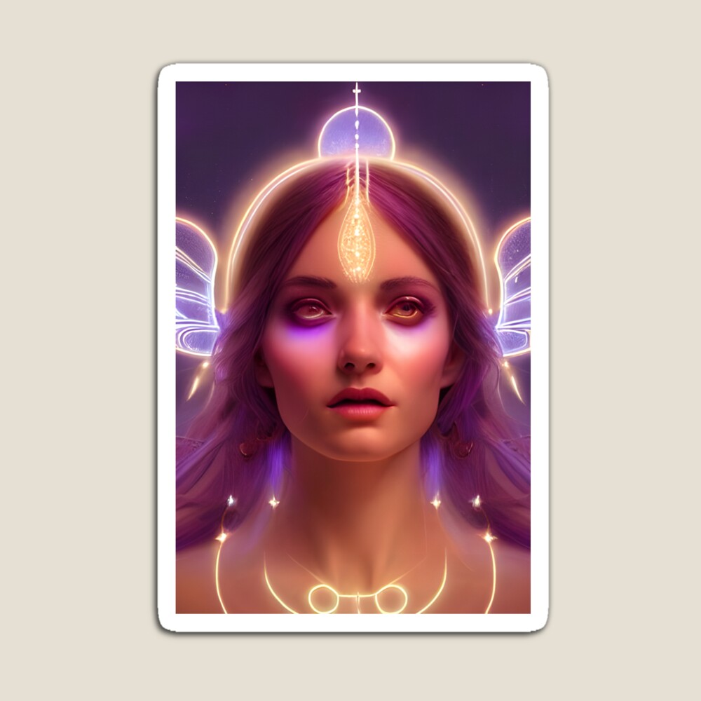Purple Haze - Goddess of Light Digital Fantasy Artwork Magnet on Redbubble